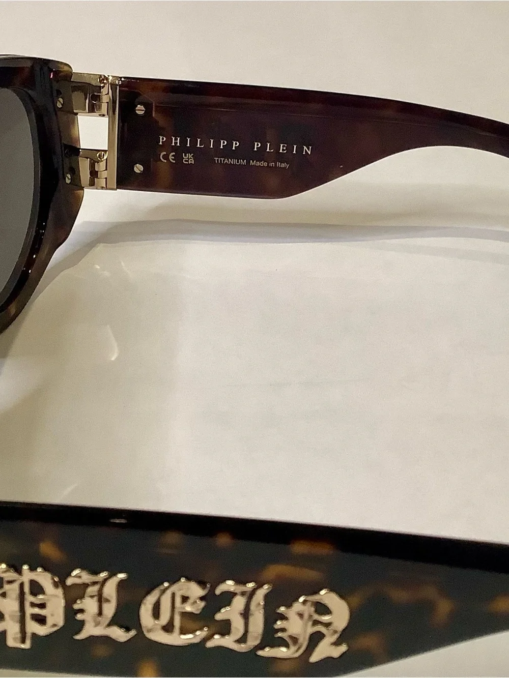 Philipp Plein Tortoiseshell Sunglasses with Gradient Gray Lenses